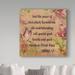 Trademark Fine Art 'Floral Bible Verse 2' Textual Art on Wrapped Canvas in Brown/Green/Pink | 14 H x 14 W x 2 D in | Wayfair ALI37205-C1414GG