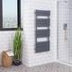 Warmehaus Bathroom Flat Panel Sand Grey Electric 500 w Heated Warming Towel Rail Radiator Rad 1200 x 500 mm