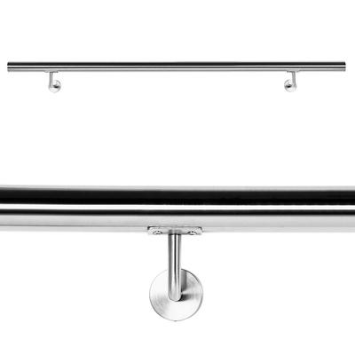 Wiltec - Handlaufset Wandhalter Handlauf 160cm Halter Treppe Haltegriff Edelstahl V2A Image