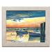 Breakwater Bay 'Painterly Décor Sunset Fish Pier Channel' Acrylic Painting Print Canvas/Paper | 11 H x 28 W x 0.01 D in | Wayfair
