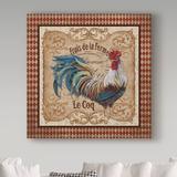 Trademark Fine Art 'Old World Le Coq 2' Vintage Advertisement on Wrapped Canvas in Blue/Red | 24 H x 24 W x 2 D in | Wayfair ALI37395-C2424GG