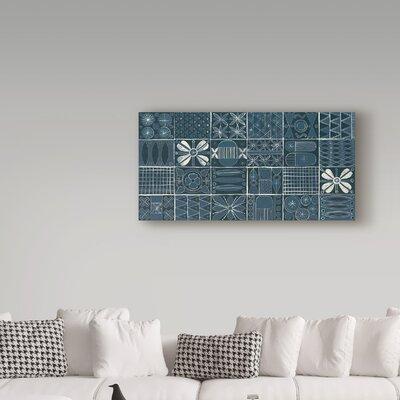 Trademark Fine Art 'Adire V Cream' Acrylic Painting Print on Wrapped Canvas in White | 24 H x 47 W x 2 D in | Wayfair WAP06134-C2447GG