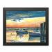 Breakwater Bay 'Painterly Décor Sunset Fish Pier Channel' Acrylic Painting Print Canvas/Paper | 11 H x 28 W x 0.01 D in | Wayfair