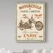 Williston Forge 'Vintage Motorcycle Mancave' Vintage Advertisement on Wrapped Canvas in White/Black | 47 H x 35 W x 2 D in | Wayfair