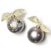 Coton Colors Happy Anniversary Glass Ball Ornament Glass in Gray/Yellow | 3.94 H x 3.94 W x 3.94 D in | Wayfair WED-HAPAN