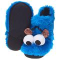 Sesame Street Cookie Monster 3D Slippers, Plush Booties, Sizes EU 31 to 44, blue, 8.5 UK