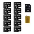 Cloudisk 10 Pack 2 GB Micro SD Card with MicroSD Adapter Card Reader Memory Card (10Pack 2GB)