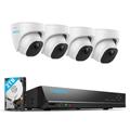 Reolink 4K NVR 5MP PoE CCTV Security Camera System, 8CH CCTV System with 2TB HDD NVR and 4X 5MP Motion Detection Outdoor PoE IP Cameras, 100ft Night Vision Remote Access,RLK8-520D4-5MP