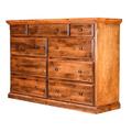 Loon Peak® Bonaparte 9 Drawer Dresser Wood in Brown | 40 H x 60 W x 18 D in | Wayfair 98D7AE79B2D74F4D85D5061BF92125F8