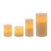 Darice 26309 - 4, 4.5, 6, 8" Ivory Wavy Edge Battery Operated LED Wax Pillar Candle Light with Timer (4 pack)