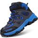 ASHION Hiking Shoes Comfortable Cilmbing Boots Boys Trekking Waterproof Snowshoeing Ankle Support - for Travelling, Camping, 2.5 UK, Blue