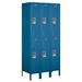 Salsbury Industries 2 Tier 3 Wide Locker Metal in Green/Blue/White | 78 H x 36 W x 12 D in | Wayfair 62362BL-U
