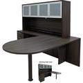 Charcoal Peninsula L-Shaped Desk w/Hutch