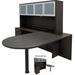 Charcoal Peninsula L-Shaped Desk w/Hutch