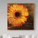 Fleur De Lis Living 'Golden Gerbera III' Acrylic Painting Print on Wrapped Canvas in Black/Orange/Yellow | 18 H x 18 W x 2 D in | Wayfair