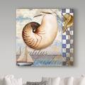 Highland Dunes Shell Dreams Ii by Art Licensing Studio - Graphic Art Print on Canvas Canvas | 18 H x 18 W x 2 D in | Wayfair