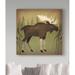 Millwood Pines 'Take a Hike Moose no Words' Graphic Art Print on Wrapped Canvas in Brown/Green | 14 H x 14 W x 2 D in | Wayfair