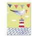 Breakwater Bay 'Coastal Bird I Flags' Graphic Art Print on Wrapped Canvas in Blue/Red | 19 H x 14 W x 2 D in | Wayfair