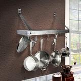 Enclume Handcrafted Gourmet Bookshelf Wall Rack w/ Straight Arms & 12 Hooks Steel in Gray | 14 H x 30 W x 9 D in | Wayfair PR8BF-30 HS
