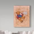 Harriet Bee 'Americana Boy Teddy' Canvas Art Canvas in Brown/Orange | 24 H x 18 W in | Wayfair D501B7F2CE094F37A448FB7577AD084A