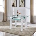 Orren Ellis Hartwick Dining Table Wood/Glass in White | 29.5 H in | Wayfair 32E064592A5949CB8D561F716E2CA75A