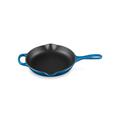 Le Creuset Signature Enamelled Cast Iron Skillet Frying Pan With Helper Handle and Two Pouring Lips, For All Hob Types and Ovens, 23 cm, Marseille Blue, 201822320