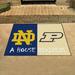 FANMATS House Divided - Notre Dame/Purdue 42.5 in. x 33.75 in. Non-Slip Indoor Only Door Mat Synthetics in Blue/Brown | Wayfair 18678