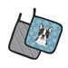 The Holiday Aisle® The Holiday Aisle Ashlynn Boston Terrier Potholder Polyester in Blue | 7.5 W in | Wayfair 410BF3CB4CE84543BAA11C43A9CF4875