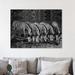 World Menagerie 'Zebras Reflection' Photographic Print on Wrapped Canvas Metal in Black/White | 30 H x 40 W x 1.5 D in | Wayfair