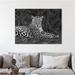 World Menagerie 'Leopard Portrait' Photographic Print on Wrapped Canvas in Black/White | 12 H x 24 W x 1.5 D in | Wayfair