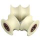 (80-34-20) Pack of 4 x 80 mm Diameter Machined Nylon Pulley Wheels Various Groove Sizes Made in the EU (34 mm Groove-20 mm Bearing)