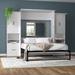 Sand & Stable™ Luka Murphy Bed and 2 Storage Cabinets Wood in Black/Brown/White | 85.8 H x 65.25 W x 93.13 D in | Wayfair