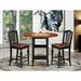 Charlton Home® Tyshawn Counter Height Drop Leaf Rubberwood Solid Wood Dining Set Wood/Upholstered in Brown | Wayfair