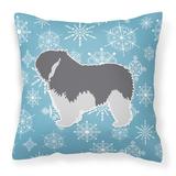 East Urban Home Winter Snowflakes Indoor/Outdoor Throw Pillow Polyester/Polyfill blend | 18 H x 18 W x 3 D in | Wayfair