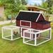 Tucker Murphy Pet™ Garnett Modular Wooden Backyard Chicken Coop w/ Nesting Box & Dual Outdoor Runs Metal/Solid Wood in Brown/Red | Wayfair