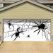 The Holiday Aisle® Spiders Halloween Garage Door Mural w/ 192" W Plastic in Black, Size 84.0 H x 192.0 W x 1.0 D in | Wayfair