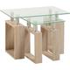 Greenheart Furniture (UK & Ireland) Milan Coffee Table. Sonoma Oak Effect Veneer/Clear Glass/Silver (Nest of Tables)