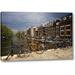 World Menagerie 'Netherlands, Amsterdam Canal from Bridge' Photographic Print on Wrapped Canvas in Blue/Brown | 16 H x 24 W x 1.5 D in | Wayfair