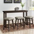 Union Rustic Kristel Multi-purpose 4 Piece Pub Table Set Wood/Upholstered in Brown | Wayfair 4385A5CED3154A109BB5FF1BAFF85037