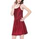 LilySilk Women's 100 Silk Nightdress Short Low Scoop Back Ladies Chemise Nightgown 19 Momme Pure Silk Claret Size 18/XL