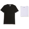 Fruit of the Loom Men's V-Neck Valueweight T-Shirt Pack of 10, Black/White, Medium