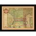 Alcott Hill® 'Philadelphia Street Map' Framed Graphic Art Print Paper, Wood in Brown/Green | 30 H x 40 W x 1.75 D in | Wayfair