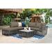 Panama Jack Outdoor Graphite 6 Piece Rattan Sunbrella Sectional Seating Group w/ Cushions in Gray | Wayfair PJO-1601-GRY-6SEC-GL/SU-737