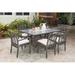 Panama Jack Outdoor Corra Rectangular 6 - Person Outdoor Dining Set Glass in Gray | Wayfair PJO-1601-GRY-7PC-CUSH/SU-756