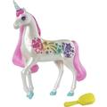 Barbie Einhorn, Dreamtopia Brush 'N Sparkle Unicorn, Zubehör mit magischer Bürste für 4 Licht-und Soundeffekte, Batterien Nicht enthalten, Spielzeug ab 3 Jahre, GFH60