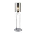 Searchlight 9052CC Catalina One Light Table Lamp in Chrome with Smokey Glass Shade