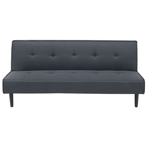 Sofa Dunkelgrau Polsterbezug 3-Sitzer Schlaffunktion Minimalistisch Wohnzimmer