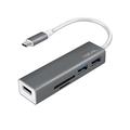 LogiLink UA0305 USB-C 3.0 HUB, 3-Port, mit Card Reader Anthrazit