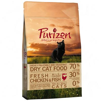 2,5kg Kitten Purizon + 2,5kg Adult Purizon Huhn & Fisch getreidefreies Katzenfutter trocken