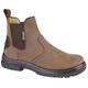 Grafter Mens Wide EEE Fit Water Repellent Safety Dealer Chelsea Ankle Work Boots Shoes Size 6-13 - Brown - UK 10.5 (45)